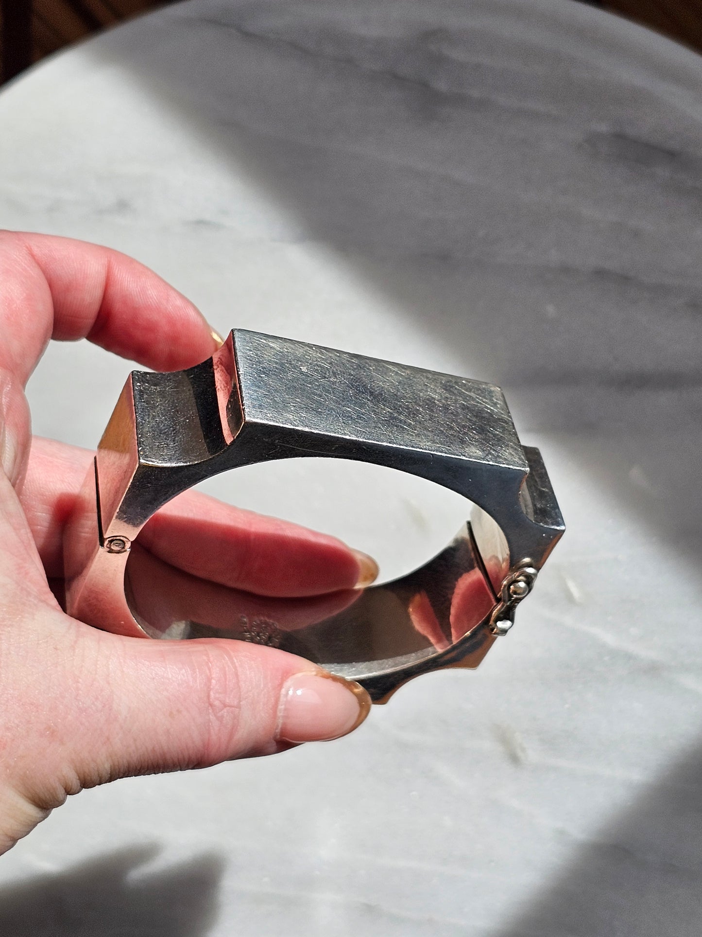 Vintage 1940's Sterling Silver Closing Cuff Bracelet