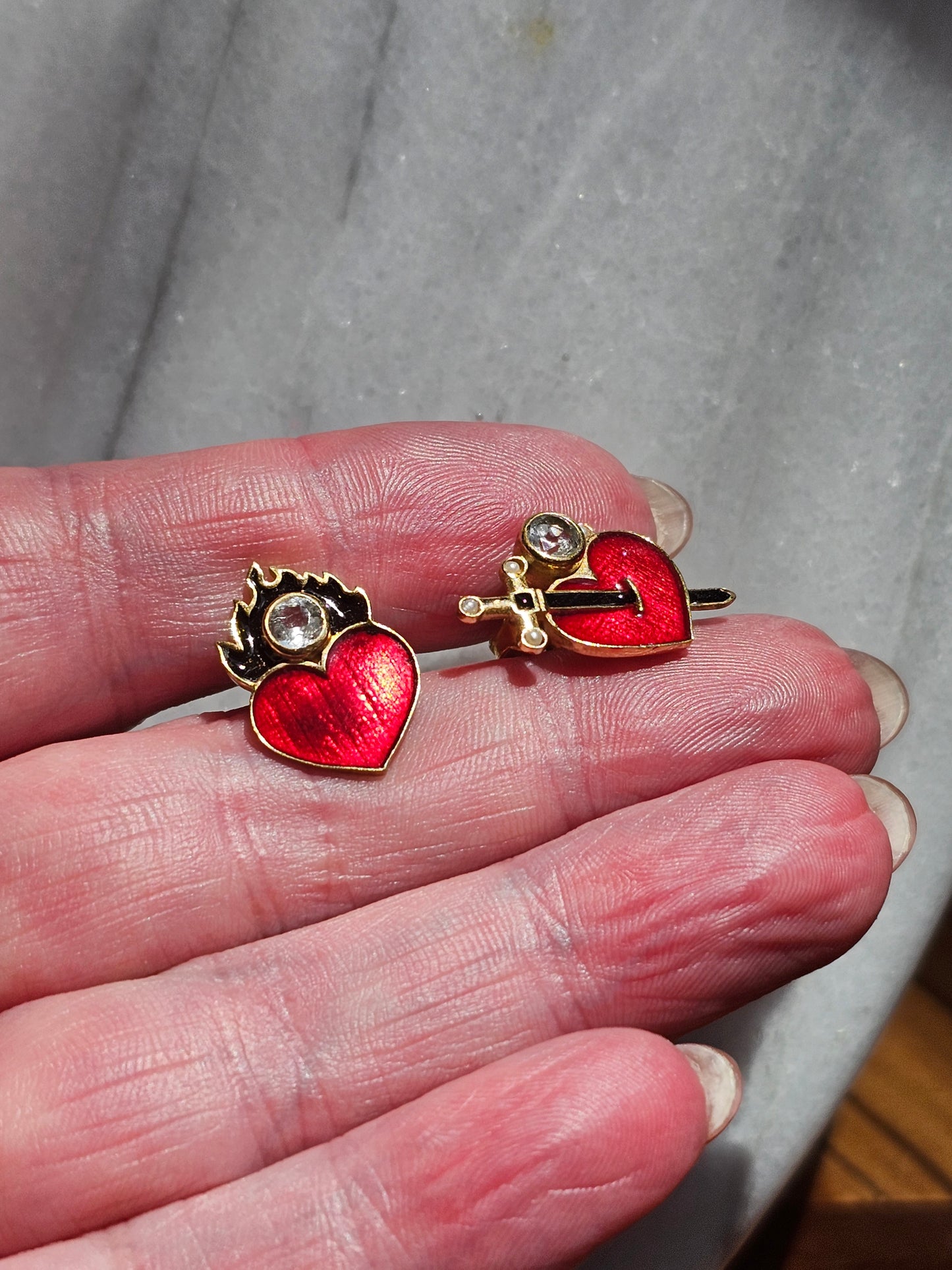 Percossi Papi Vermeil and Enamel Stud earrings