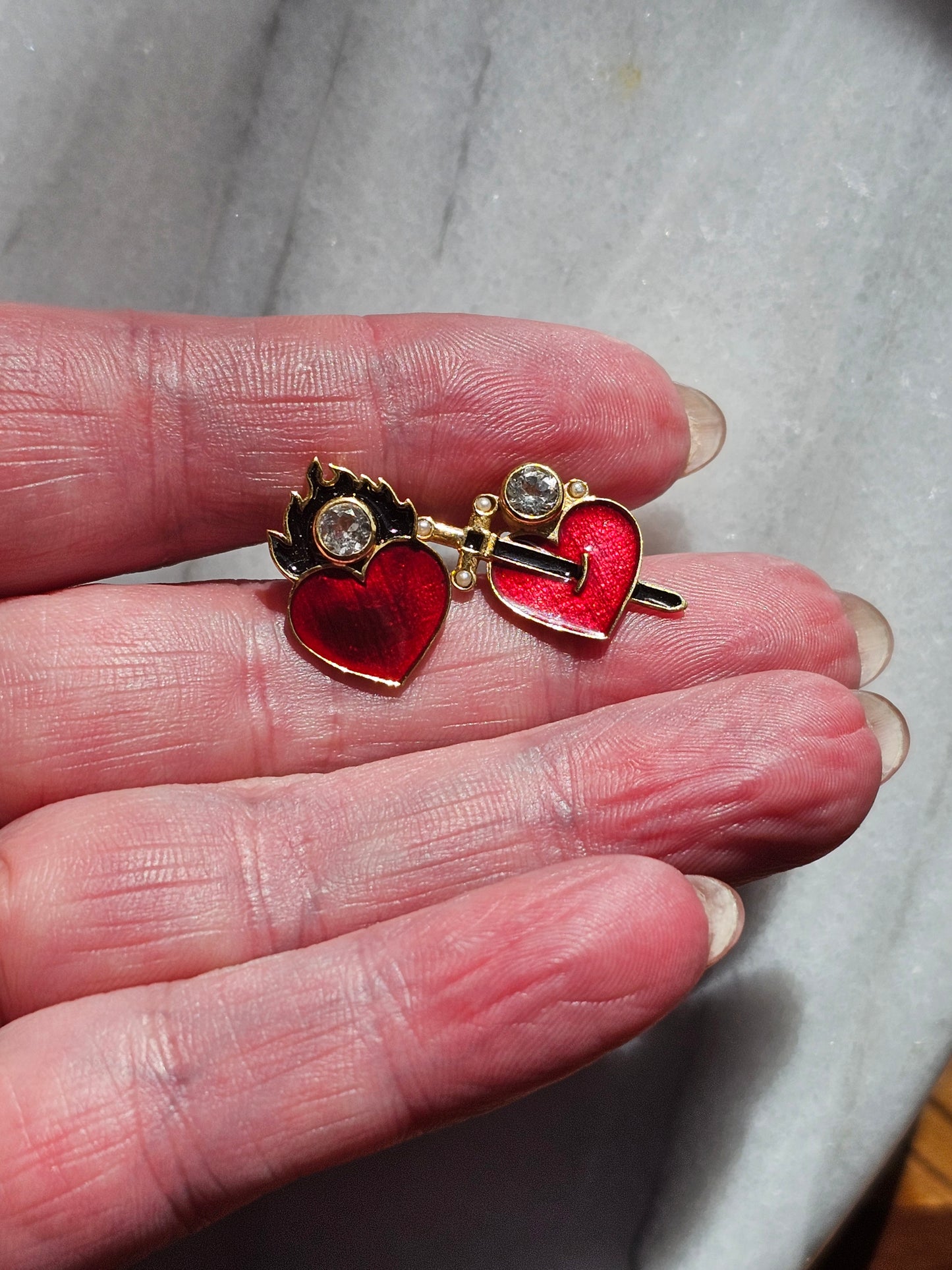 Percossi Papi Vermeil and Enamel Stud earrings