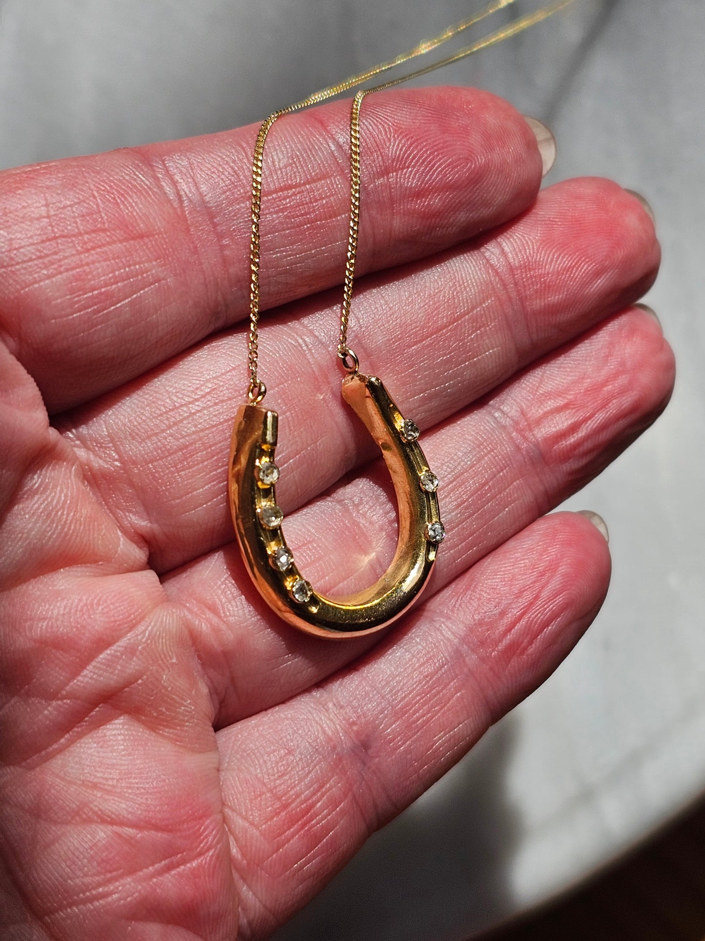Victorian Horseshoe Necklace in 14k Gold