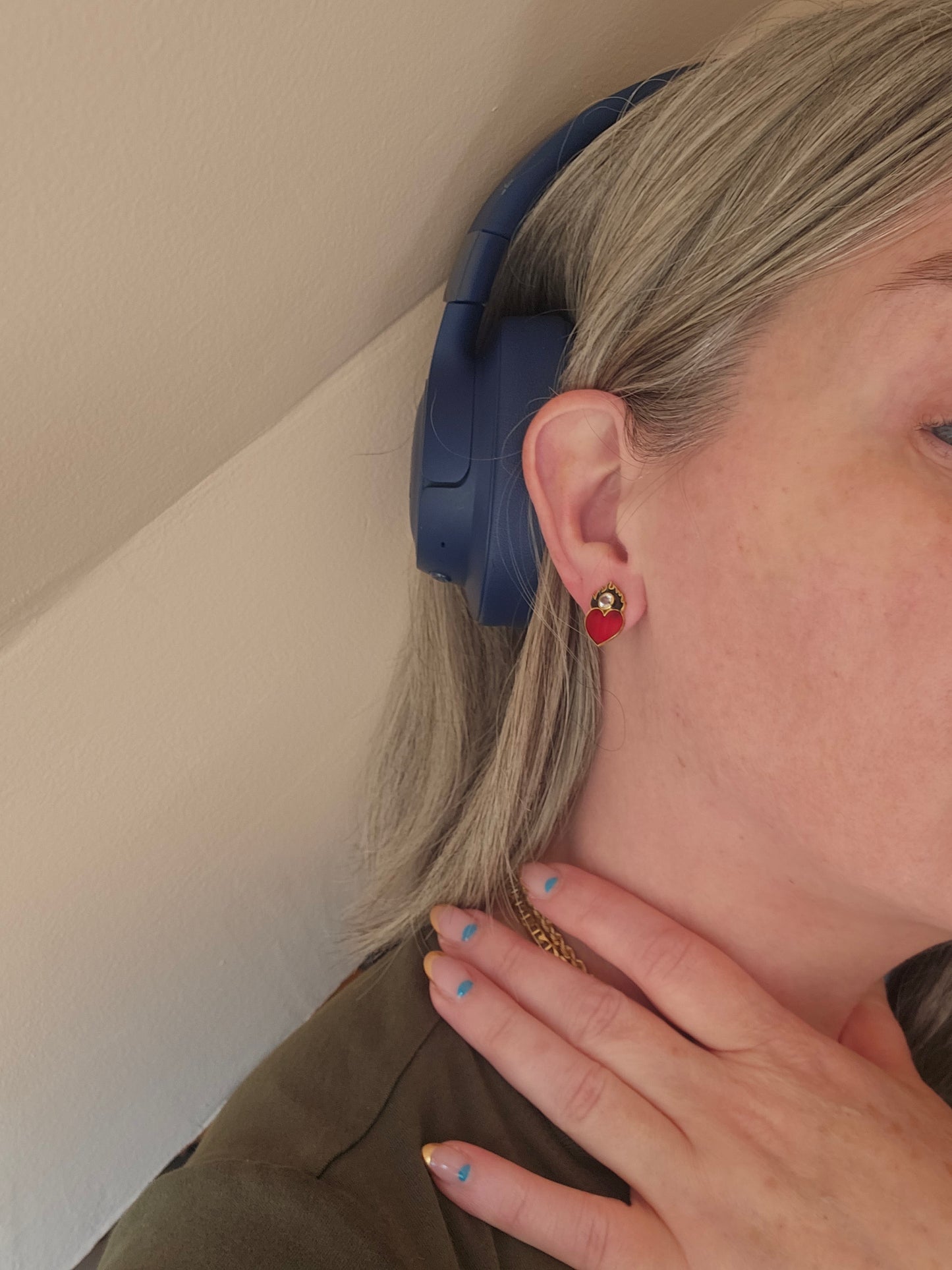 Percossi Papi Vermeil and Enamel Stud earrings