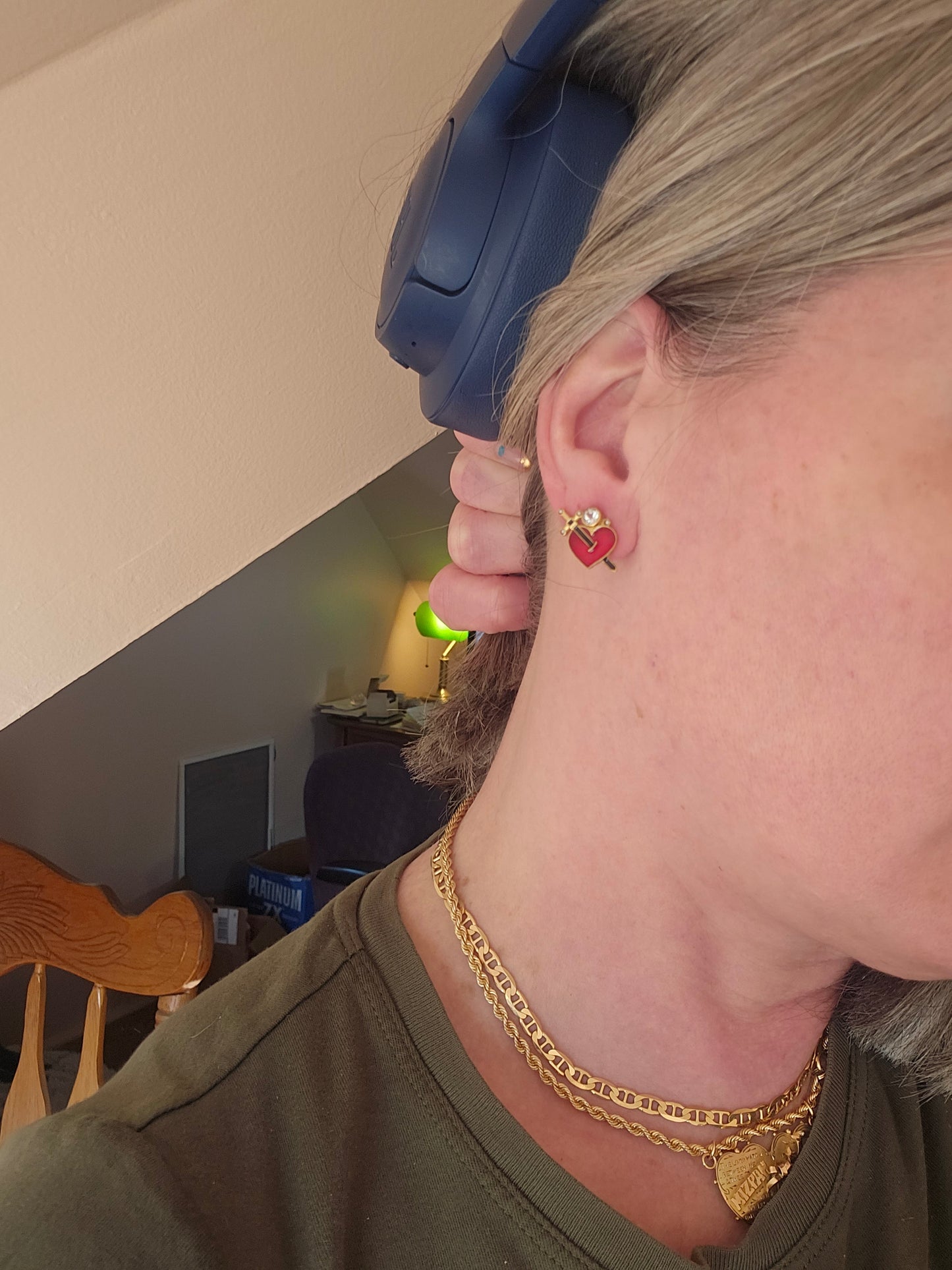 Percossi Papi Vermeil and Enamel Stud earrings