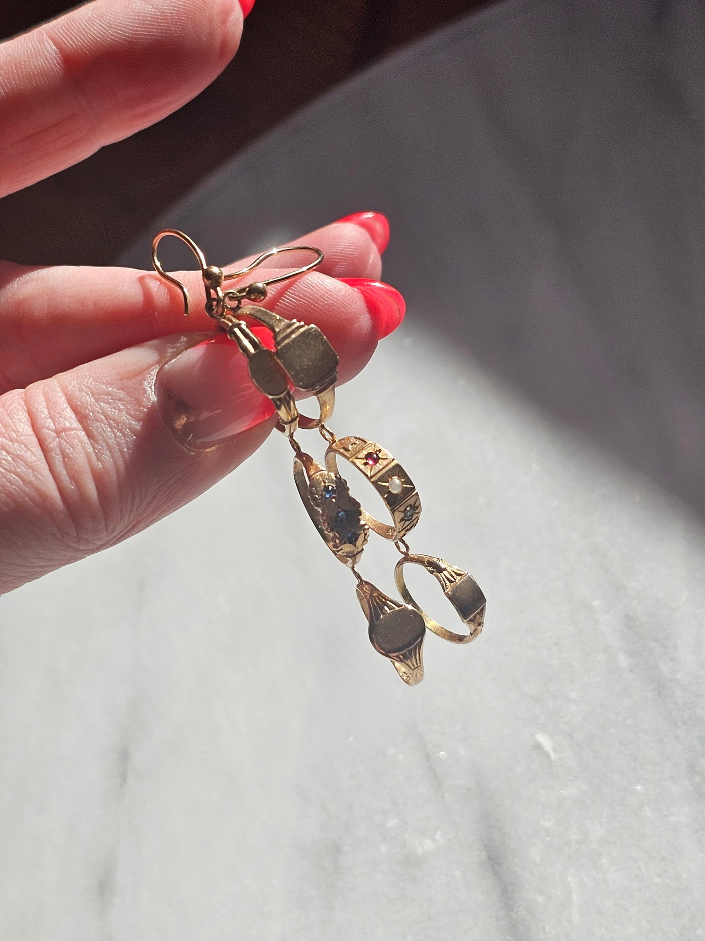 Victorian Baby Rings Earrings