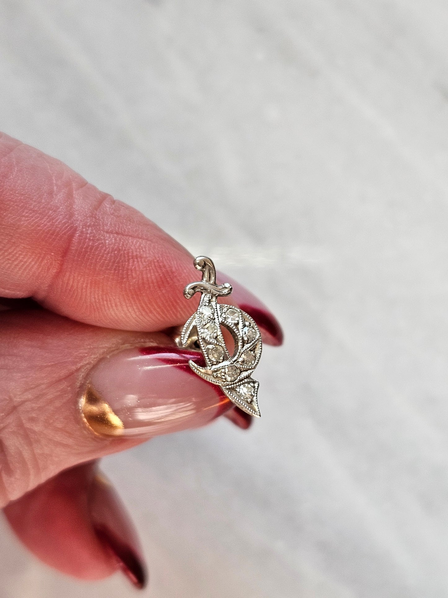Single Diamond and Platinum Stud Earring