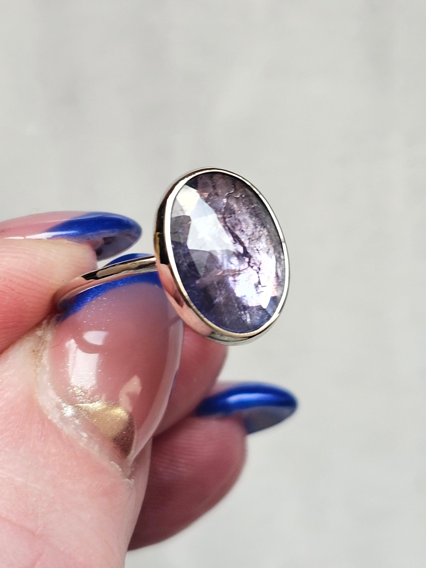 RESERVED-2ct Blue Tanzanite set in 14K white gold - size 6