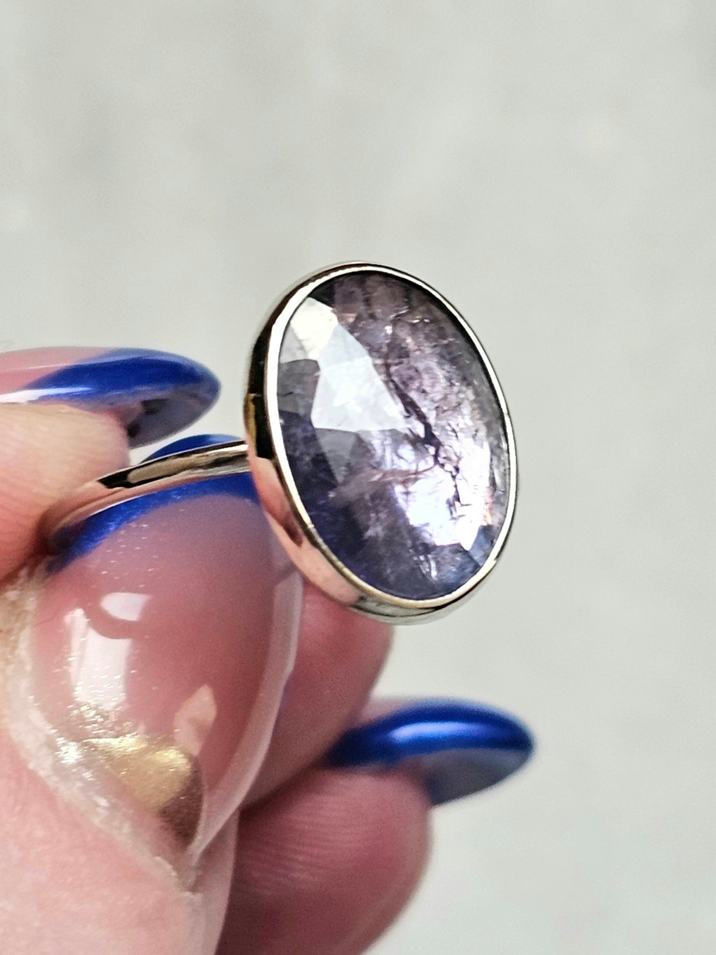 RESERVED-2ct Blue Tanzanite set in 14K white gold - size 6