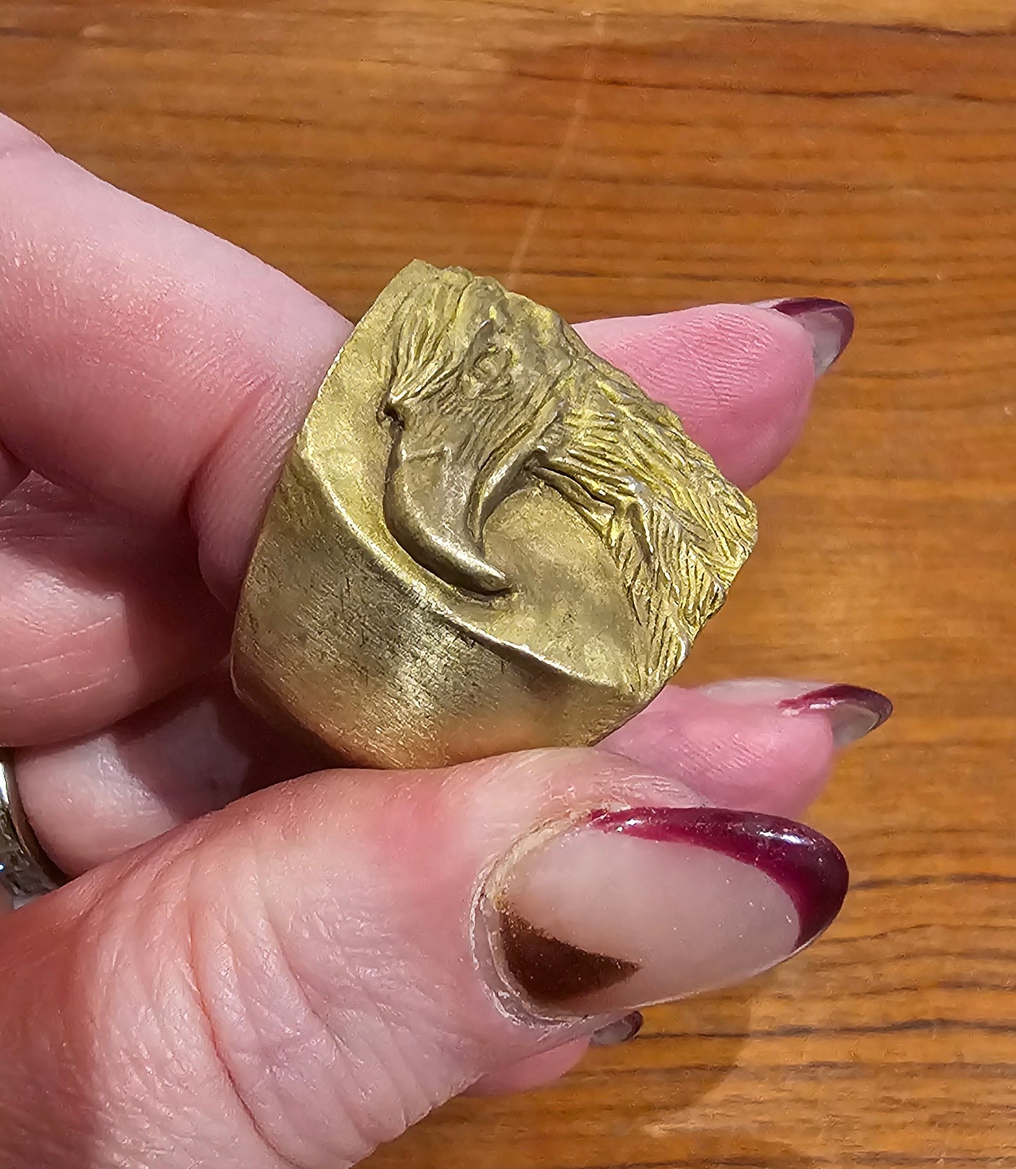 Eagle Biker Ring in Bronze