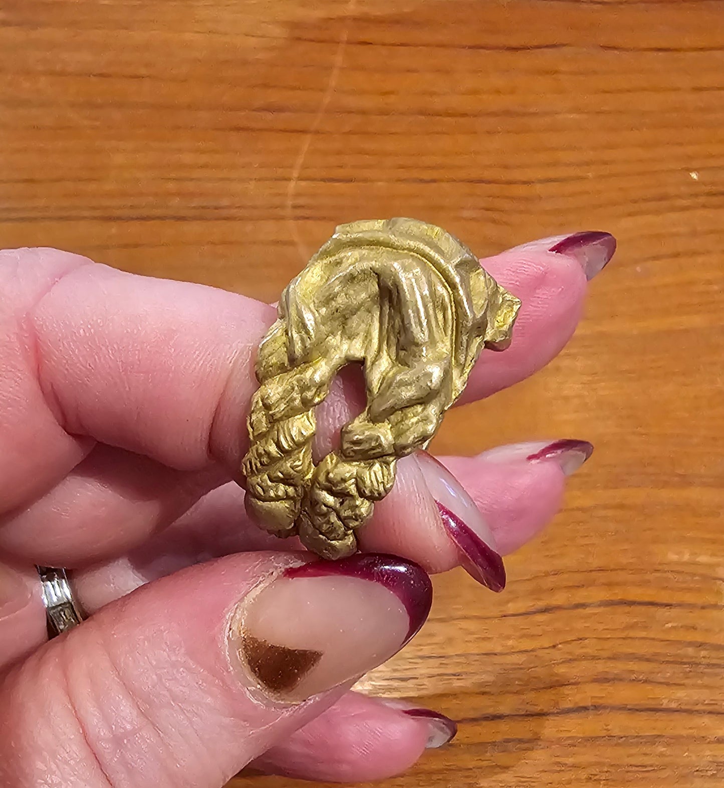 Skull King Biker Ring in Bronze