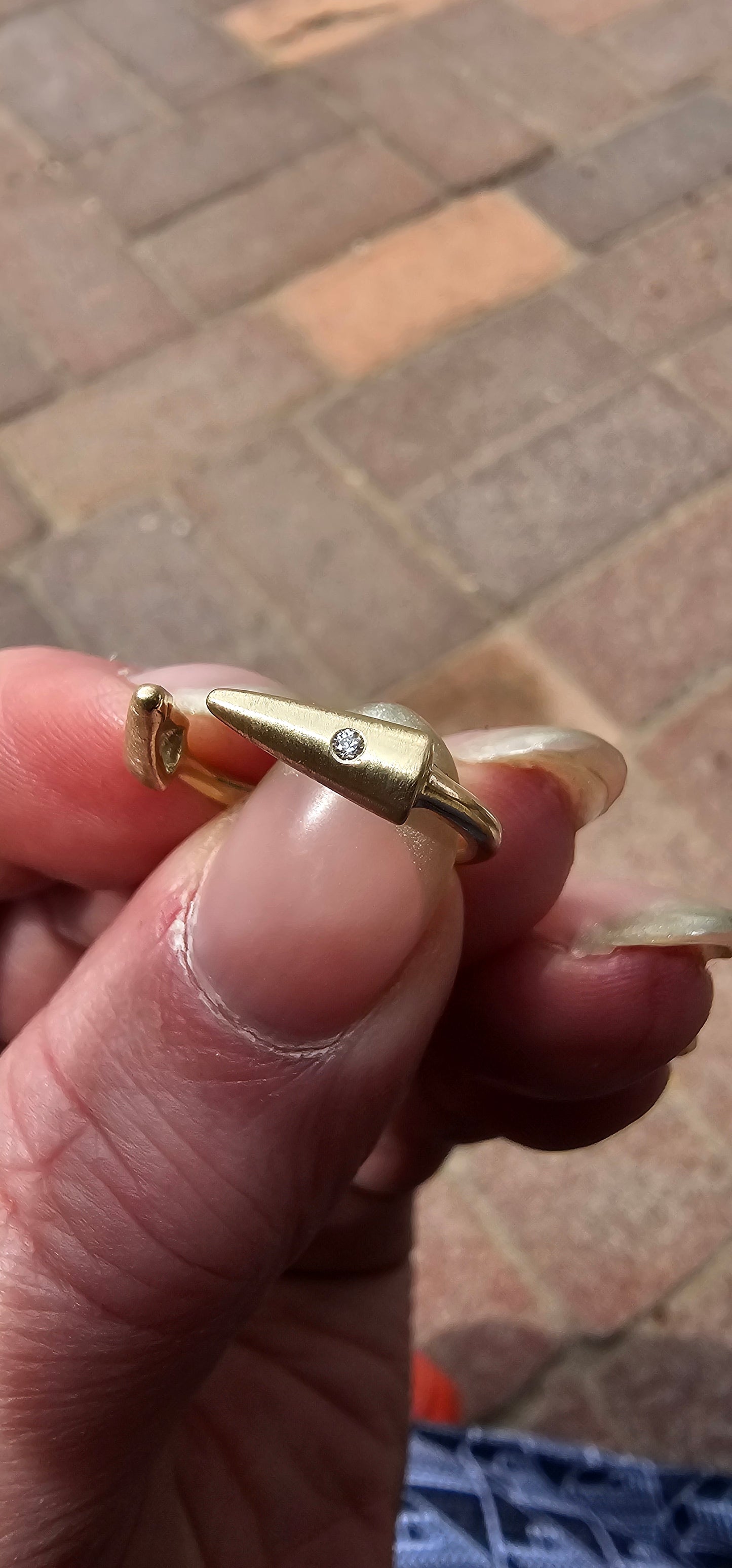 Spikes Ring in 10k Yellow Gold with Diamonds