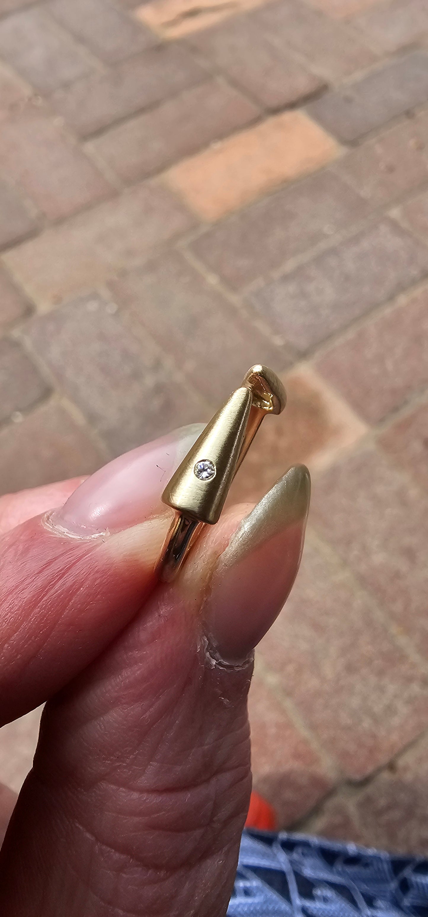 Spikes Ring in 10k Yellow Gold with Diamonds