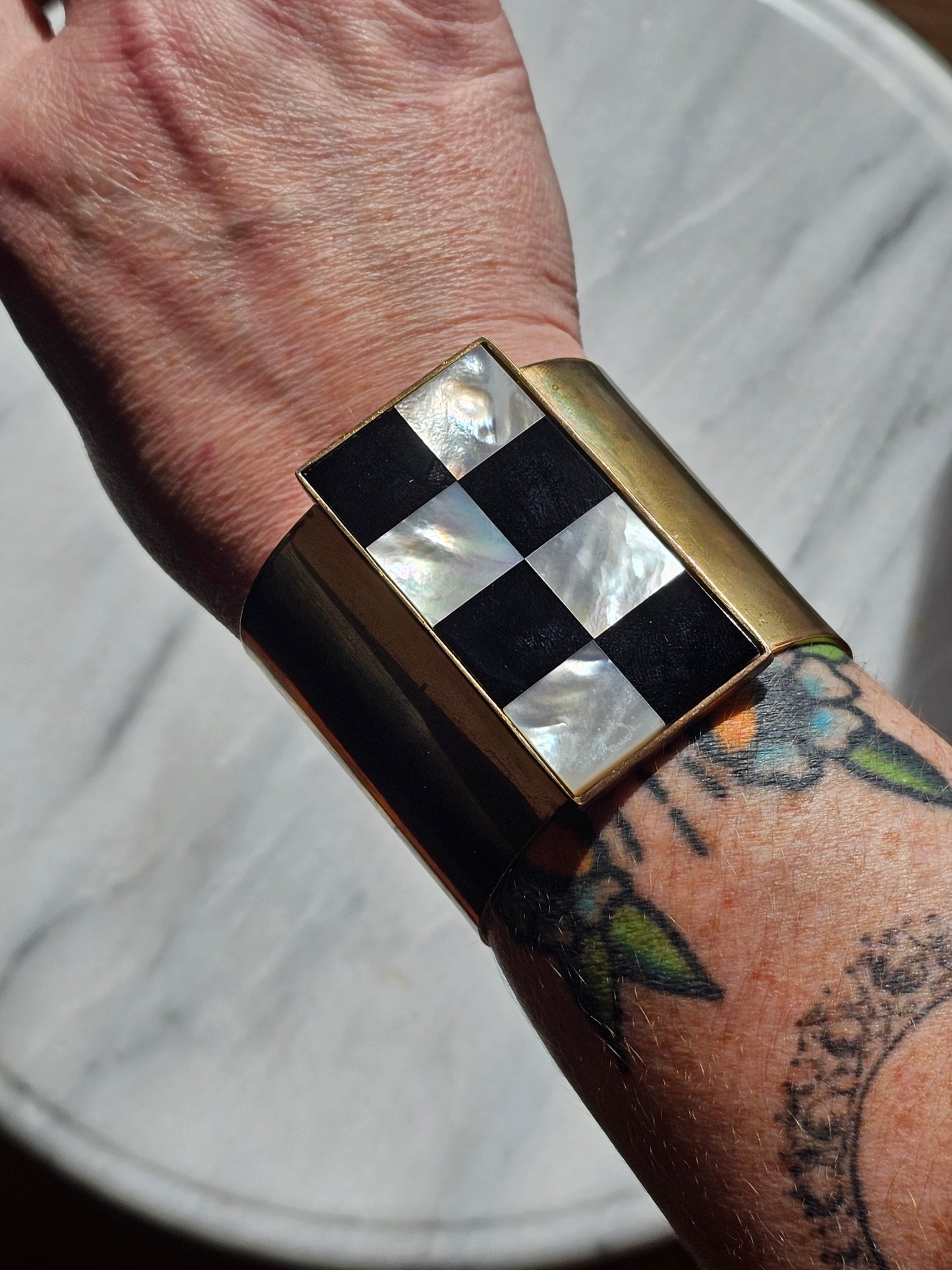 Kelly Wearstler Contemporary Designer brass Deco Bracelet