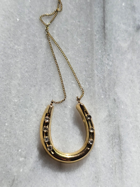 Victorian Horseshoe Necklace in 14k Gold