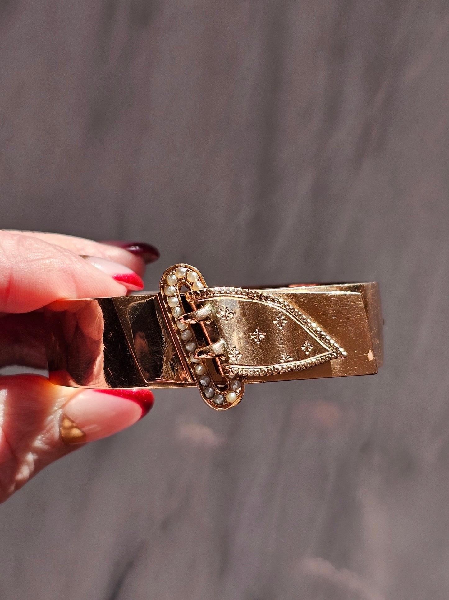 Victorian 12k Rose Gold Buckle Bracelet