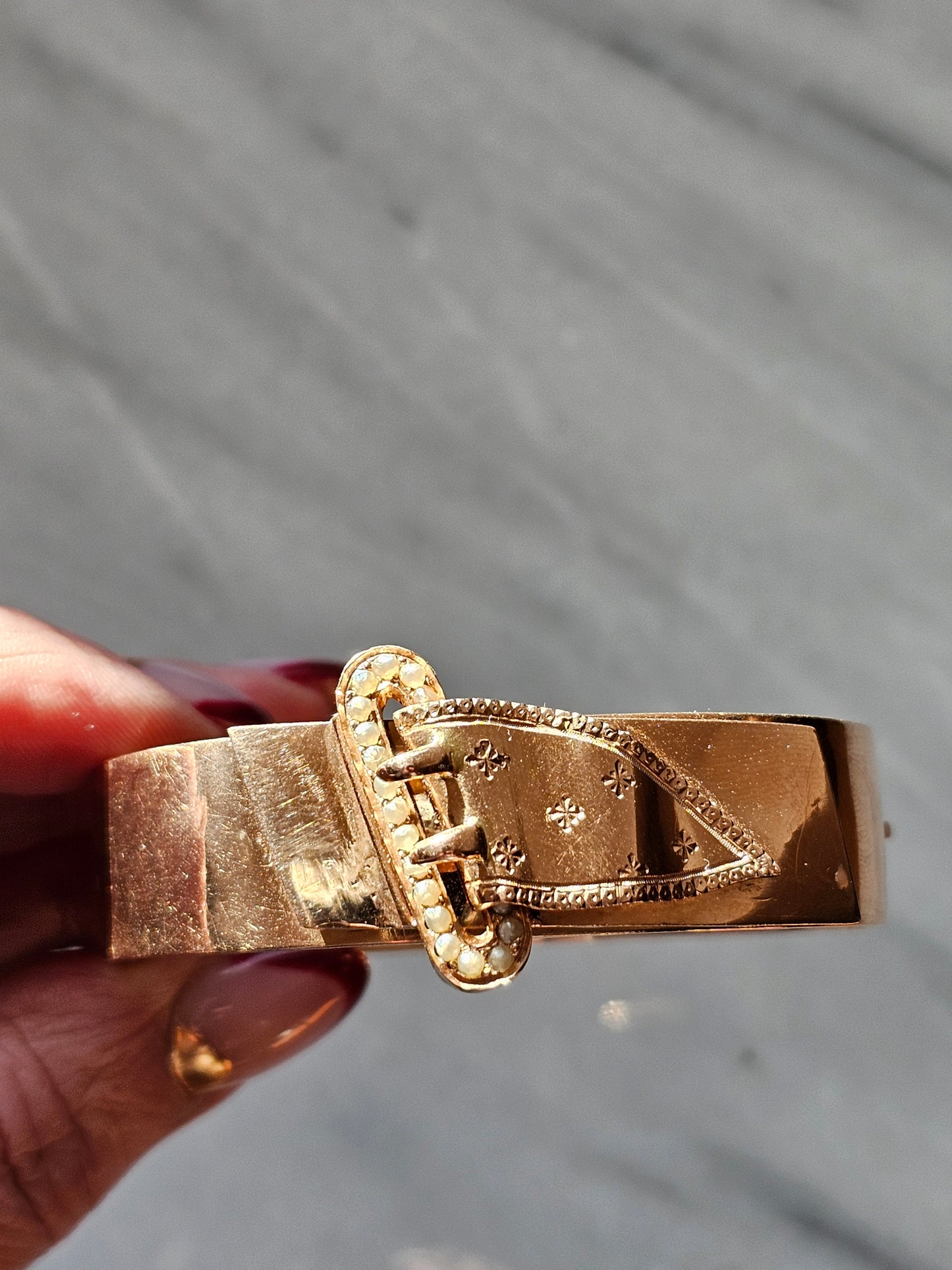 Victorian 12k Rose Gold Buckle Bracelet