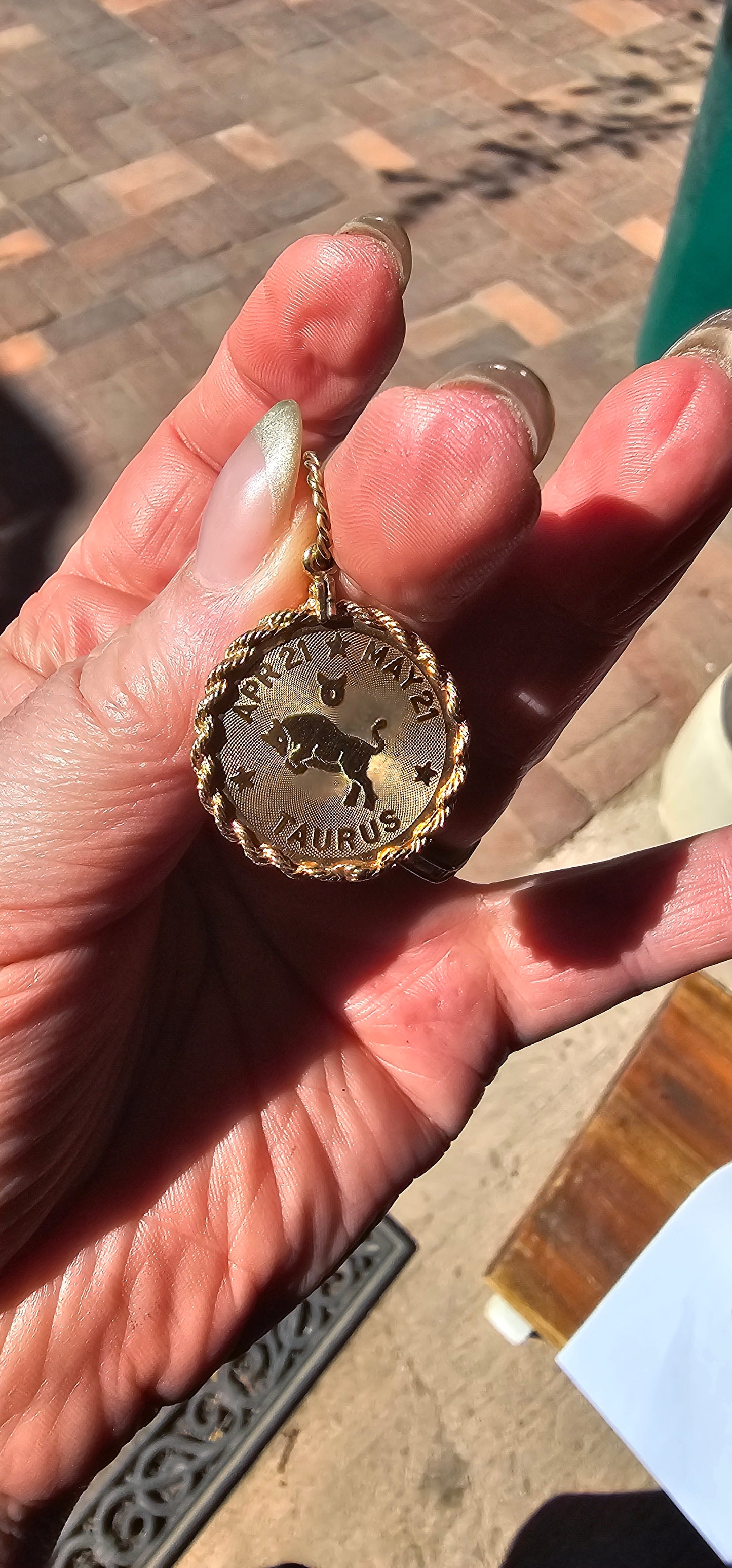 Vintage Taurus Pendant - Solid 14k Gold