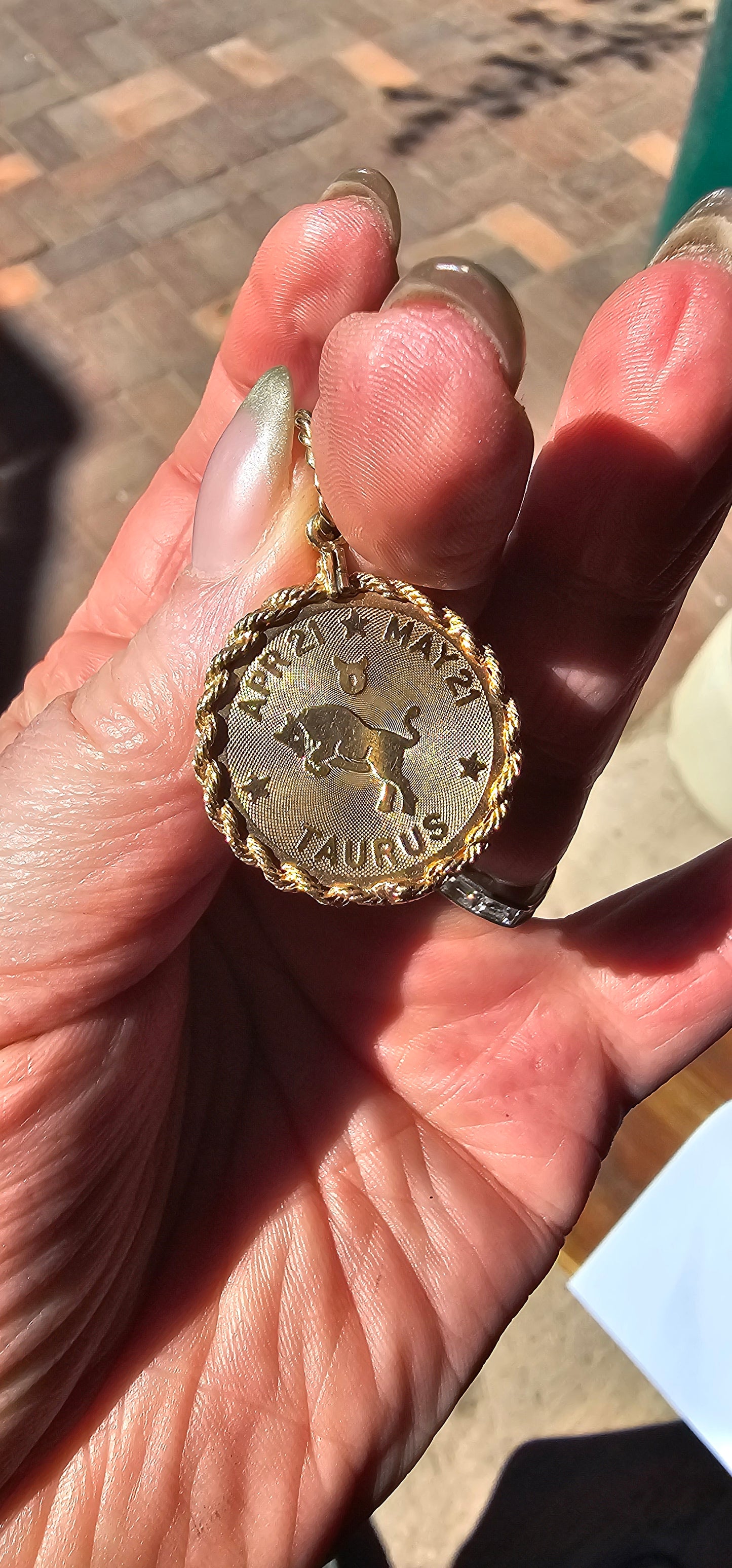 Vintage Taurus Pendant - Solid 14k Gold