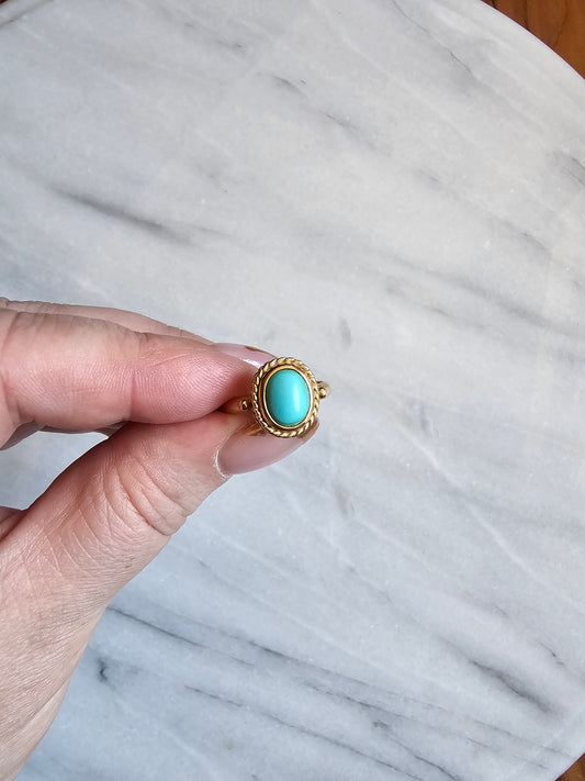 Vintage Italian turquoise Ring, 14k - Gold