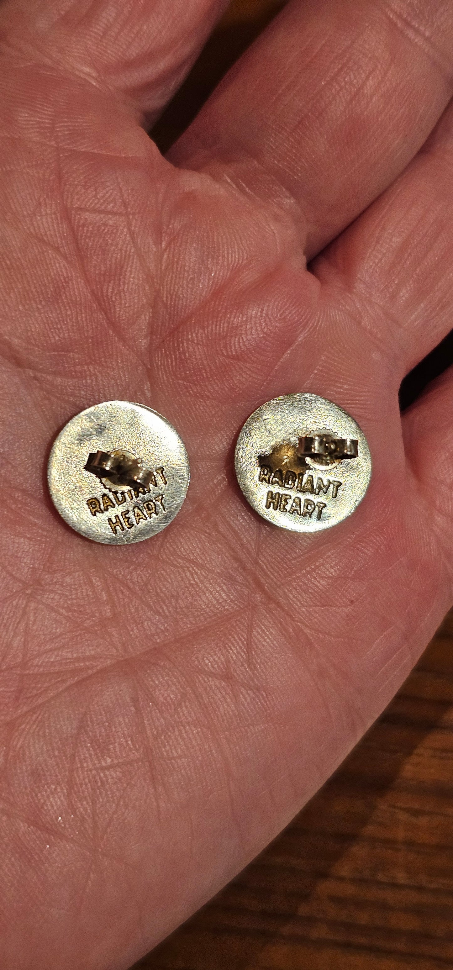 Radiant Heart Earrings in Silver and Black Enamel